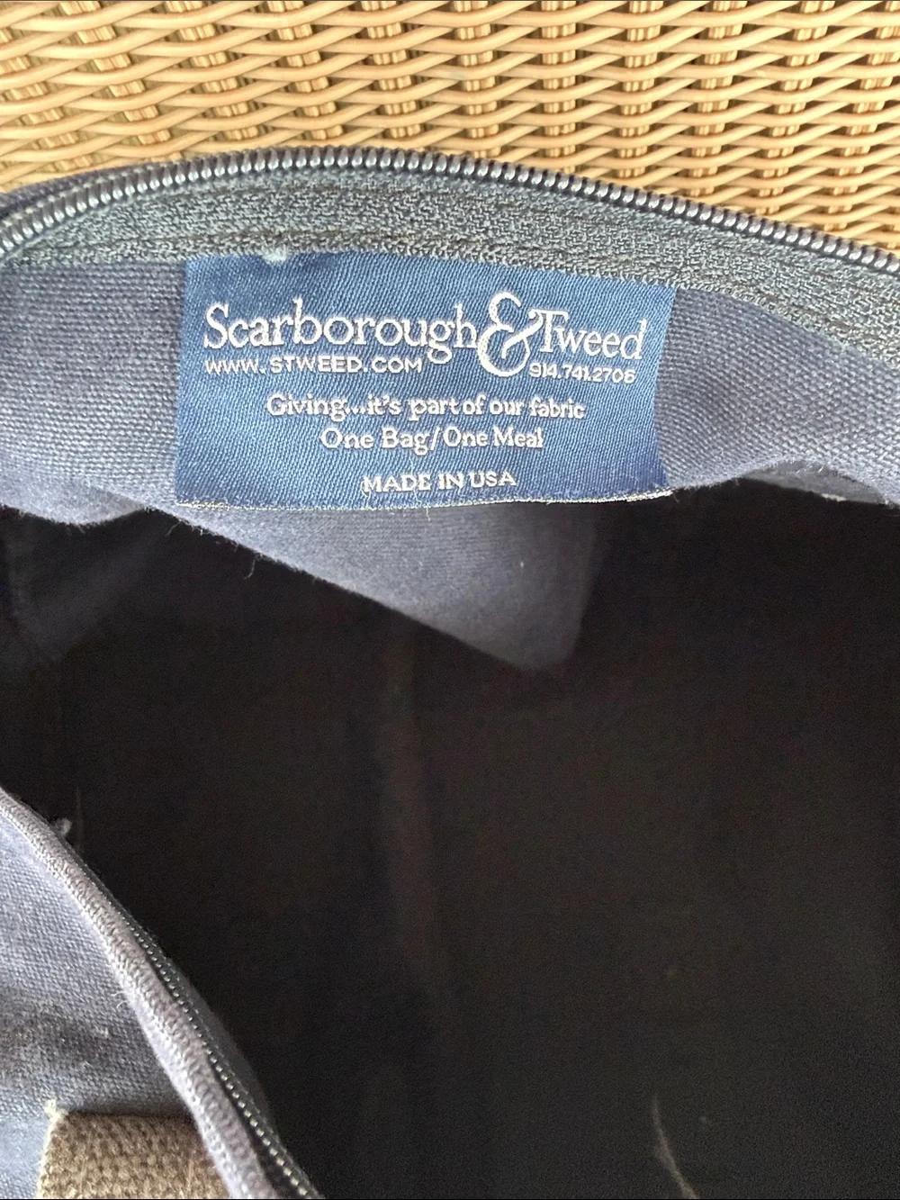 Scarborough & Tweed Guggenheim Navy Canvas Banker’s Bag Duffel Blue
